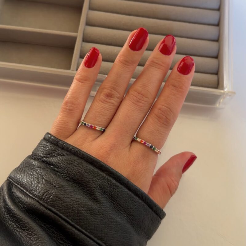 anel zirconias coloridas