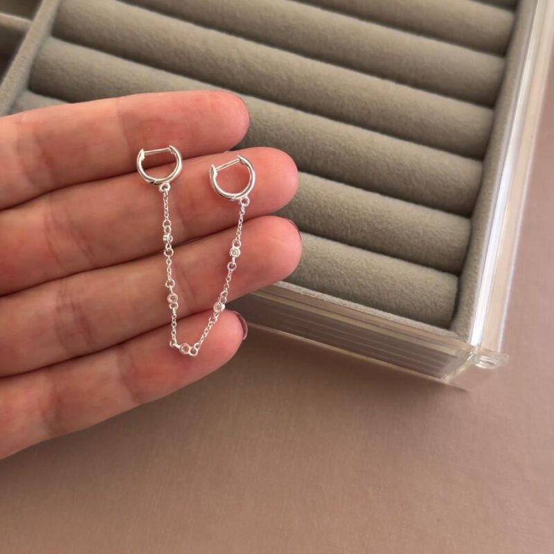 Brinco Ear cuff click zircônias (unidade)