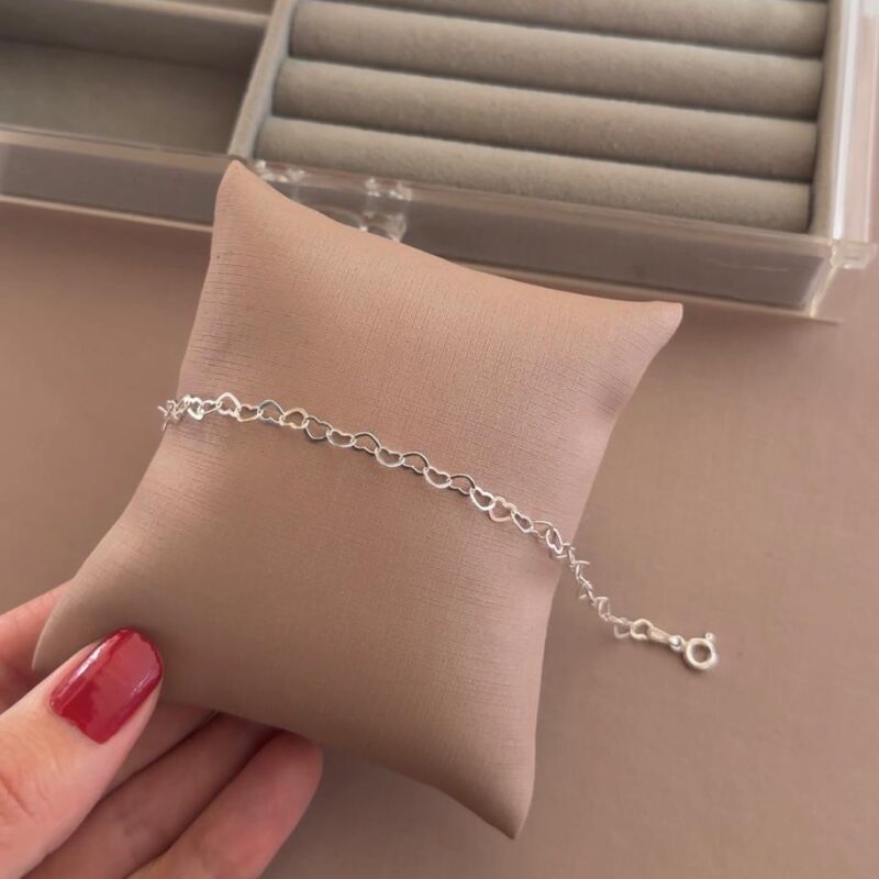 pulseira elos de coração