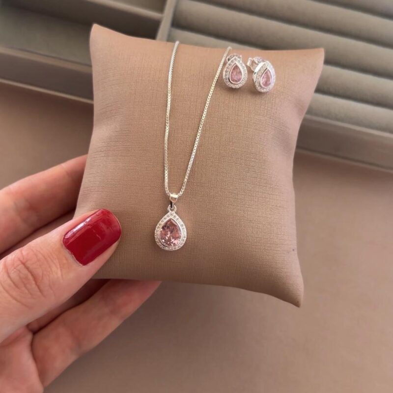 conjunto rosa em caixa alta 45 cm