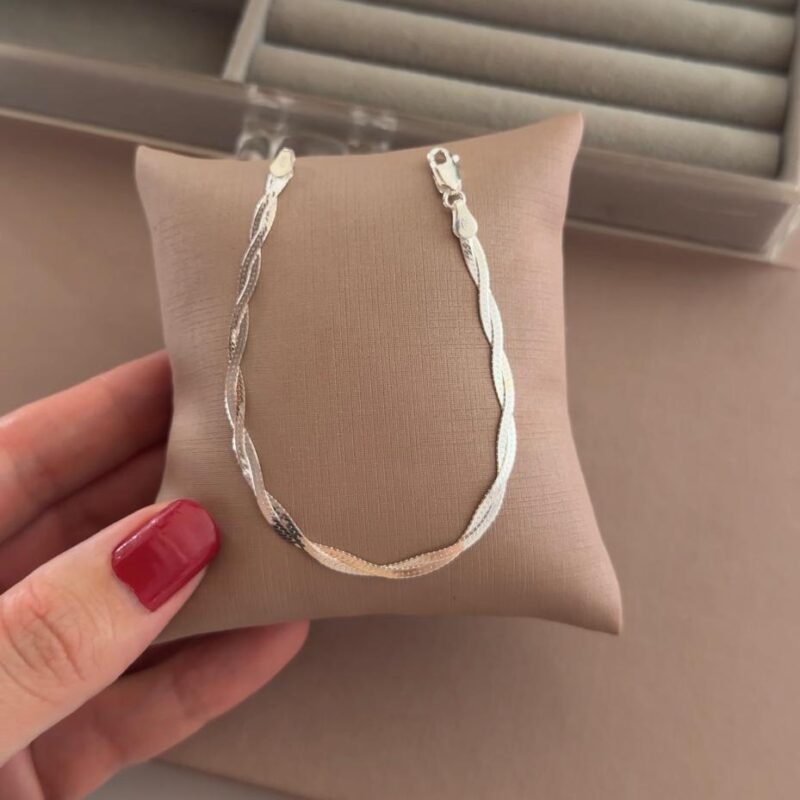 pulseira trançada 18 cm
