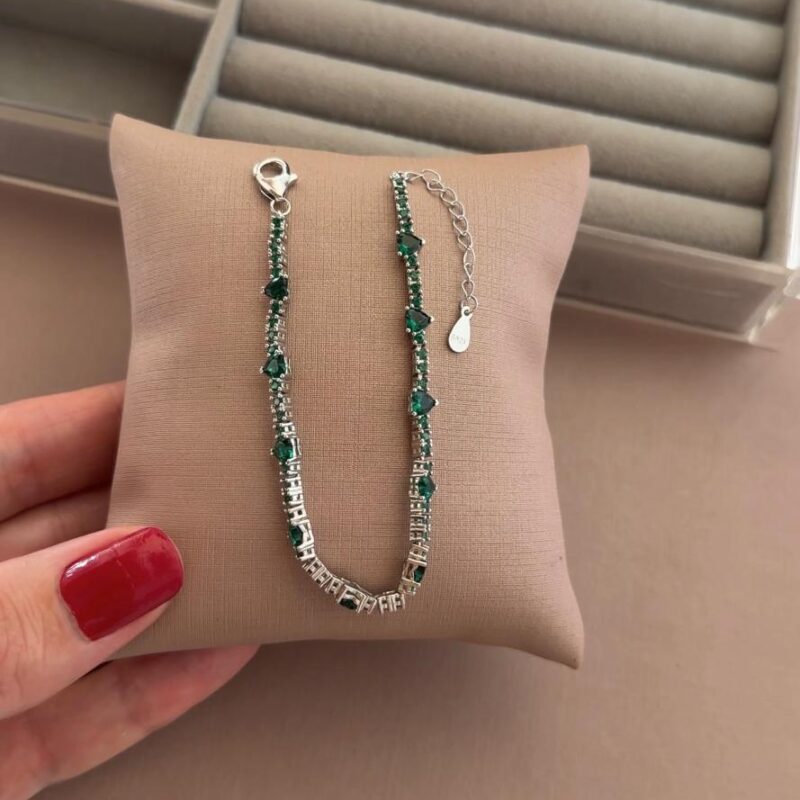 Pulseira Riviera verde 19 cm com extensor ( semirrígida)