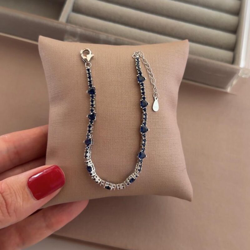 Pulseira Riviera azul 19 cm com extensor (semirrígida )