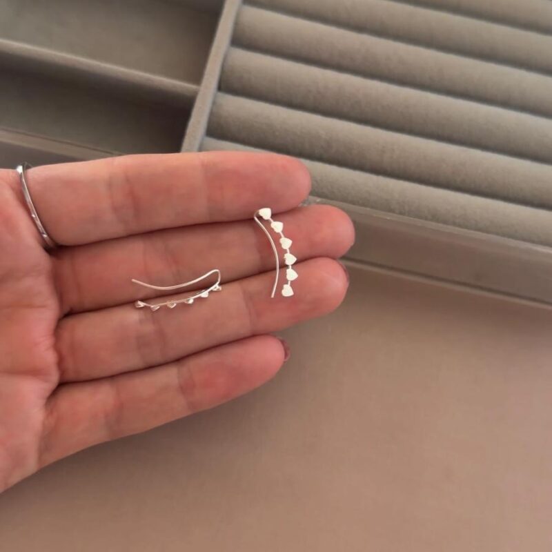 Brinco Ear Cuff coração liso