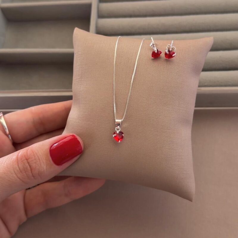 Conjunto coração vermelho 45 cm