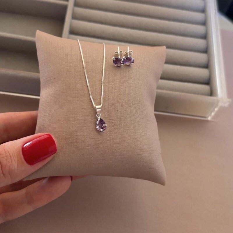 Conjunto gota lilás 45 cm