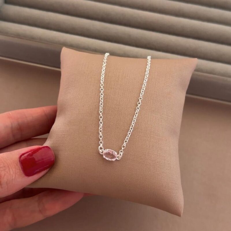 Pulseira oval rosa 18 cm